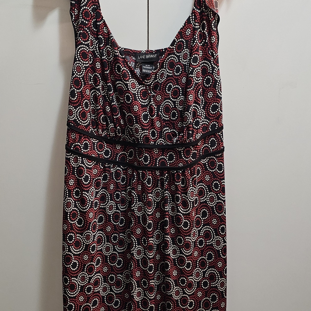 Lane Bryant Red and Black Patterned Dress
